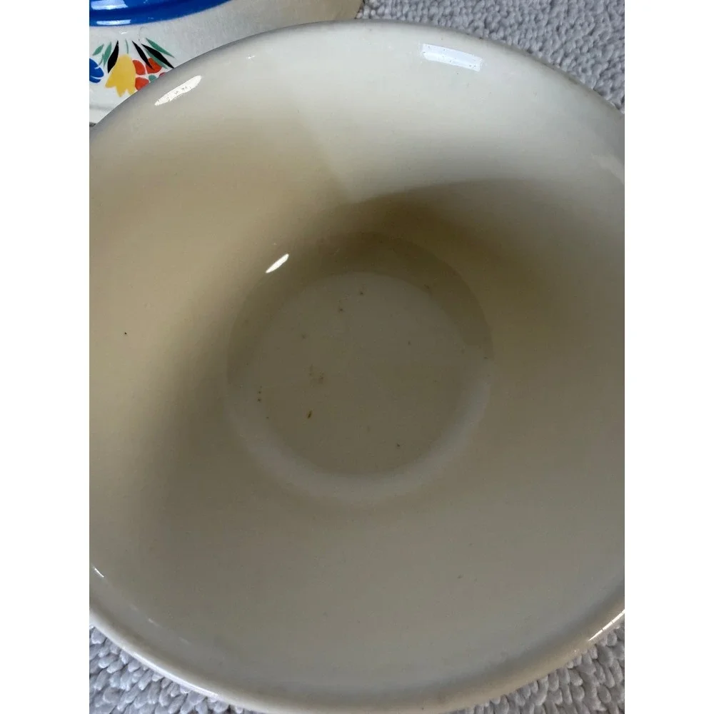 Vintage Universal Pottery Mixing Bowl Blue Floral Pattern Nesting‎ Bowls 2